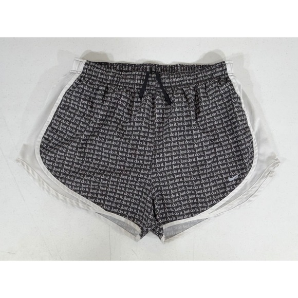 Nike Pants - Nike Running Shorts XL Black White Just Do It Print Dri-FIT‎ Tempo Athletic